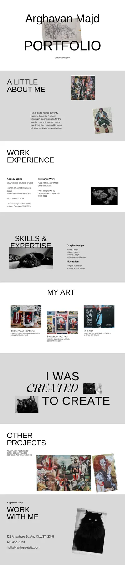 Screenshot of the ArghavanMajd.net homepage